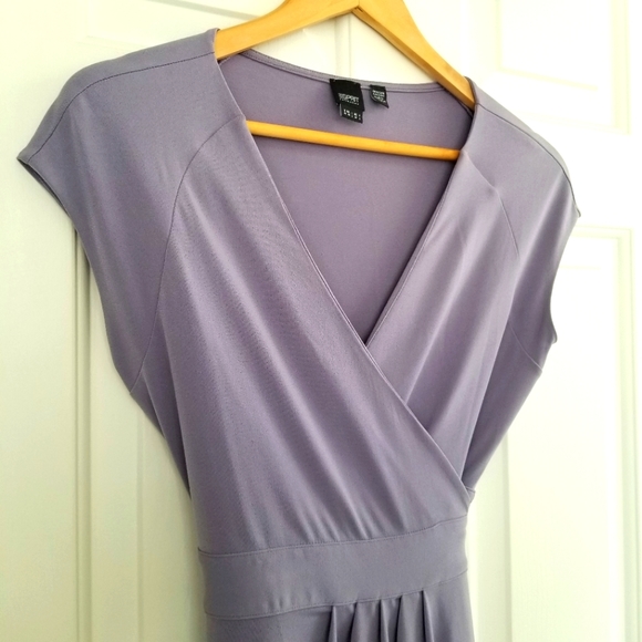 ESPRIT Lilac Sleeveless V-Neck Stretchy Wrap Dress Size M - Picture 2 of 11